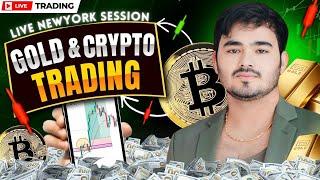 New York Session , Crypto & Gold Live Trading || 13th Jan || The Trade Room -  Mayank Raj