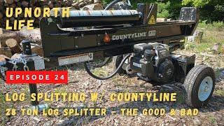 Splitting Logs w/ CountyLine 28 Ton Log Splitter. Not a Bad Splitter!