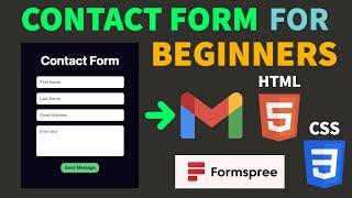 CONTACT FORM in HTML/CSS Website for Beginners (w/ Formspree)