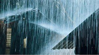 Duérmete rápido en 3 minutos con fuertes lluvias en el techo de hojalata y poderosos truenos