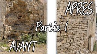 REPRISE D'UN MUR EN PIERRE (mieux que sur le plan) PARTIE 1 - Rénovation Béton DIY - Episode #23