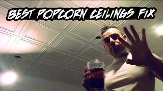 Don't Remove Popcorn Ceilings Til U See This **BEFORE & AFTER** DIY Styrofoam Ceiling Tiles