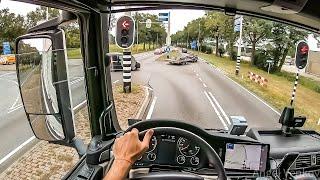 POV truck Driving MAN TGX 500  narrow roads Bathmen Netherlands   4k cockpit view