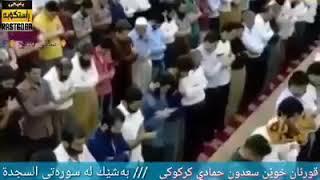 وقع احد المصلين وهو في الصلاة خلف القارئ العراقي سعدون حمادي
