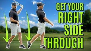 GOLF: Stop Getting Stuck On Your Back (Trail) Foot | Get Your Right Side Through The Shot