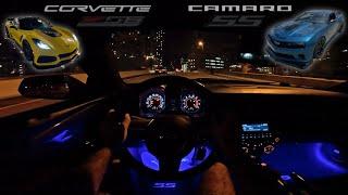 LOUD 5th Gen Camaro SS and FBO C7 Z06 TERRORIZING the City *HARD PULLS* | Gen 5 Camaro SS POV Drive