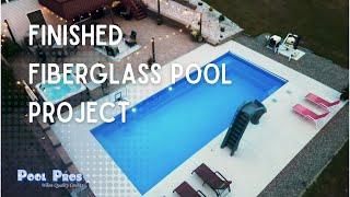 Finished Fiberglass Pool Project - The River Pools R40 Fiberglass Pool