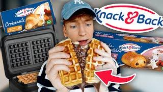 Alle Knack&Back Produkte ins Waffeleisen.. Croissants, Pizza, Schokobrötchen | Fabi Wndrlnd