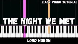 Lord Huron - The Night We Met (Easy Piano Tutorial)