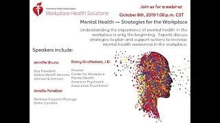 Mental Health – Strategies for the Workplace