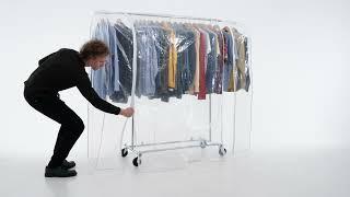 Wardrobe on Wheels, Heavy Duty Clothes Rail, Clothes Rail with Cover, Tatkraft Drogo & Big