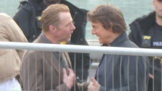 Tom Cruise and Simon Pegg Filming Mission Impossible 8 in London at Trafalgar Square