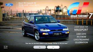 Ford Escort RS Cosworth '92 GT7 LIVERY for MAJSPORT YT