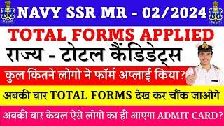 Indian Navy SSR MR 02/2024 Final Total Forms Applied State Wise | Indian Navy Admit Card Details