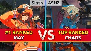 GGST ▰ Slash (#1 Ranked May) vs ASHZ (TOP Ranked Happy Chaos). High Level Gameplay