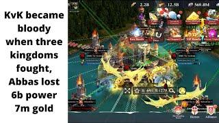 KvK became bloody when three kingdoms fought, Abbas lost 6b power 7m gold - Part 1 | King of Avalon