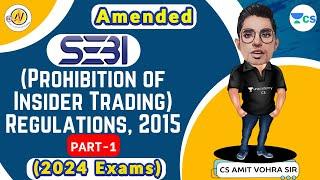 Prohibition of Insider Trading Regulation, 2015 | Part-1 | CS Amit Vohra #csexecutive #csexam