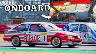 GENUINE FORD SIERRA RS500 COSWORTH TOURING CAR ON TRACK AT SILVERSTONE