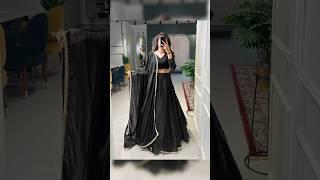 Black colour lehenga beautiful girls training party wear lehenga design #partydressdesignforgirls