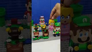 Lego Mario, Bee Peach and Tanooki Luigi jumped to other suits 87.7 #shorts #cosplay #powertrio