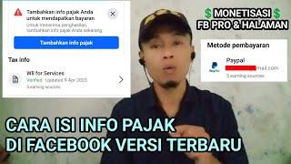 Cara Menambahkan Informasi Pajak Di Facebook || Monetisasi FB Profesional