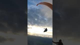 Sunset paragliding lift off in Sorgia #paragliding #parapente