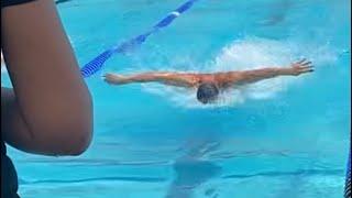Nathan Adrian swimming 50 yards butterfly at US Masters Swimming Spring Nationals 2023