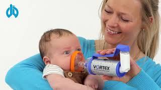 Inhalation mit Inhalierhilfe Vortex mit Babymaske