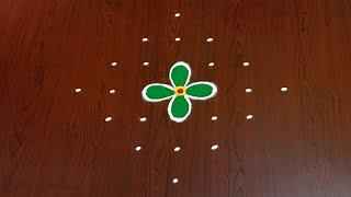 7×1dots easy rangoli|daily muggulu|thipkyanchi,festival rangoli|traditional rangoli#Rang kaa Rangoli