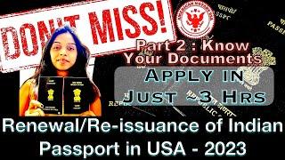 Documents Required for Indian Passport Renewal In USA 2023 - Part 2 |#hindi #usa #vlog 47