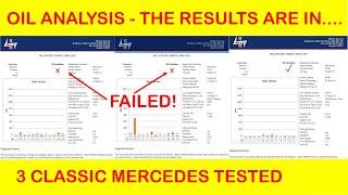 The results are back - oil analysis on 3 Mercedes SL's W113 230sl, R107 280sl and R230 SL55