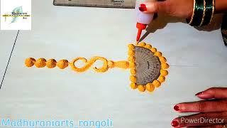 दीप पूजन दीप अमावस्या विशेष दीया रांगोली|diya rangoli for deep amavasya|Diya rangoli| #MadhuraniArts