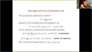 Didier Henrion:  Solving numerically polynomial optimization problems