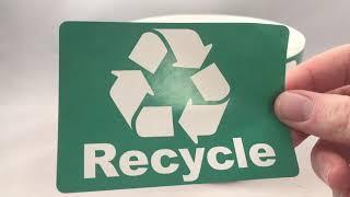 Green Recycle Stickers With White Recycle Logo