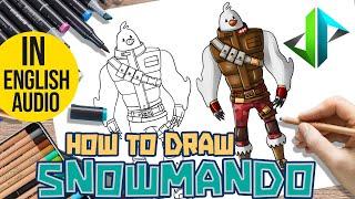 [DRAWPEDIA] HOW TO DRAW *NEW* SNOWMANDO SKIN from FORTNITE - STEP BY STEP DRAWING TUTORIAL