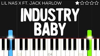 Lil Nas X - Industry Baby ft. Jack Harlow | EASY Piano Tutorial