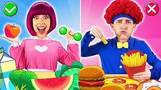 Healthy Food  vs Junk Food Song  | Nursery Rhymes | Dominoki Kids Songs