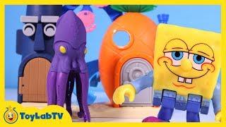 SpongeBob Playset Imaginext Toy & Matchbox Undersea Squid Story from ToyLabTV Videos For Kids