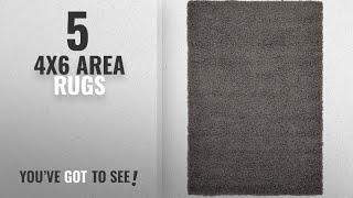 Top 10 4X6 Area Rugs [2018 ]: Unique Loom Solid Shag Collection Graphite Gray 4 x 6 Area Rug (4' x