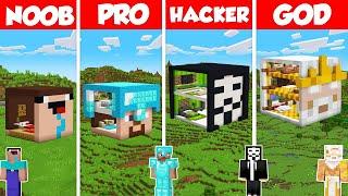 Head House Build Battle Challenge - Noob vs Pro vs Hacker vs God - Minecraft Animation