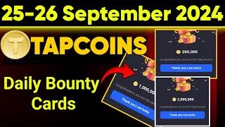 25-26 September TapCoins App Daily Bounty Cards | Earn 3.2M Coins