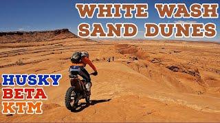 White Wash Sand Dunes, Green River, UTAH - dirt biking Husqvarna TE250i on slick rock trails