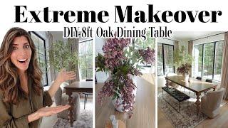 Extreme Dining Room Makeover / DIY 8ft Oak Table / New House Room Transformation