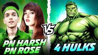 PN HARSH  &PN ROSE vs 4 HULKS  ! SMASHING HULK SQUAD ️ - GARENA FREE FIRE