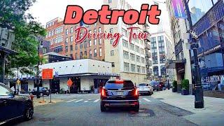 DETROIT MICHIGAN , Driving in Downtown Detroit , Detroit Tour 2023