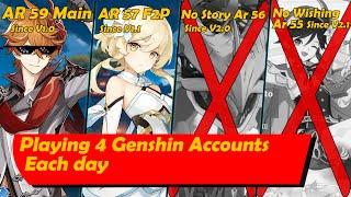 How I Manages to play 4 Genshin Accounts Daily