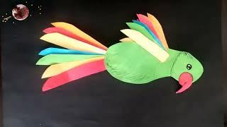 DIY ... Easy to make a beautiful paper Parrot  #AZahraCreations