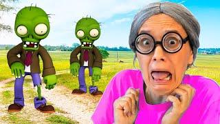 Super Granny VS Zombies with Space Fighter in Real life