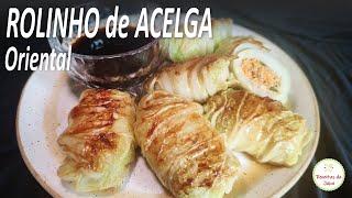 Receita oriental rápida e fácil - Rolinho de Acelga.