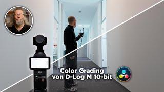 Color Grading von D-Log M | DJI Osmo Pocket 3 | DaVinci Resolve 18.6 Studio Tutorial